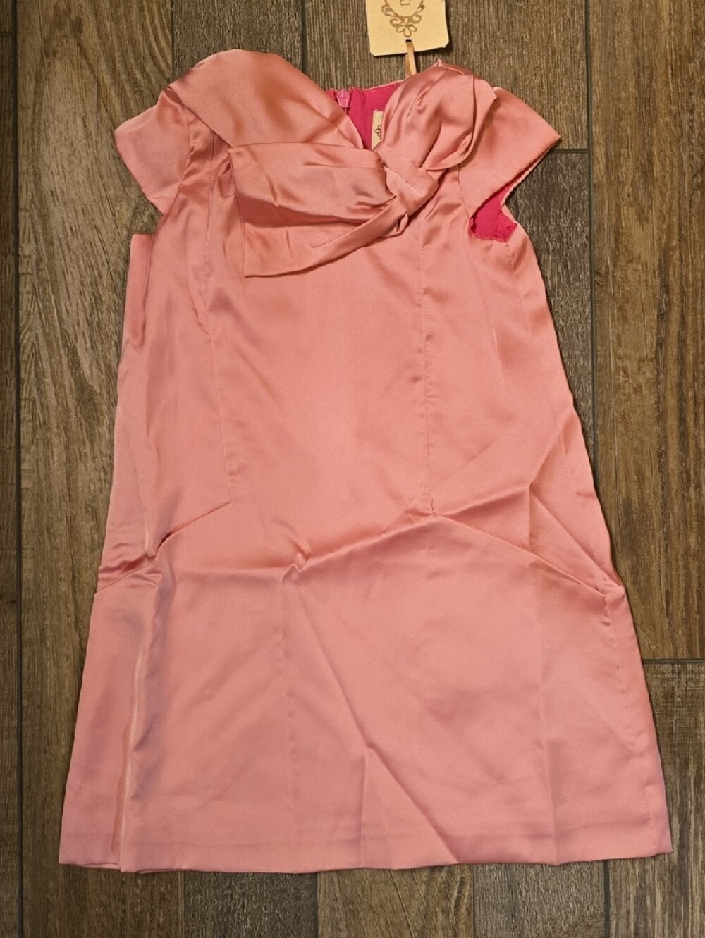 Joyfolie Pink Satin Bow-Front Girls' Formal Dress